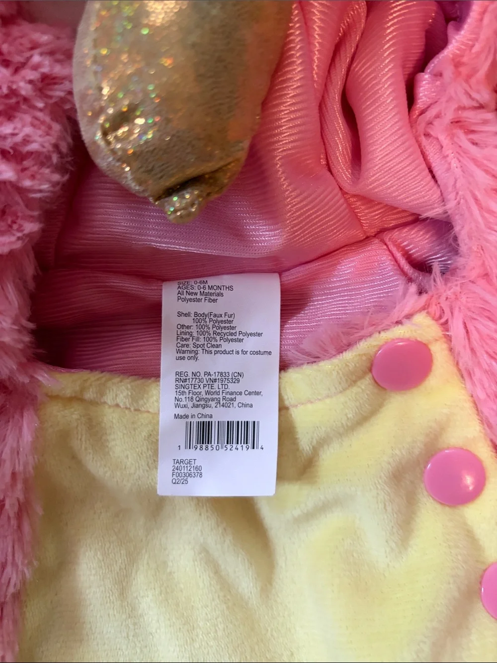 Target Pink Plush Bird Costume With Golden Beak/Tulle Ruffles Size 0-6 Months - Picture 2 of 9